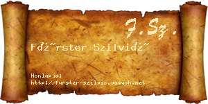 Fürster Szilvió névjegykártya